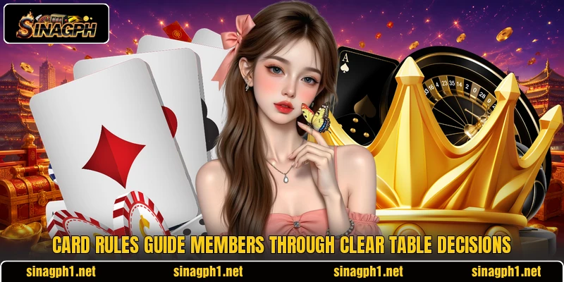 Card rules guide members through clear table decisions Card rules guide members through clear table decisions