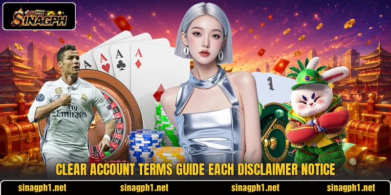 Clear account terms guide each disclaimer notice Clear account terms guide each disclaimer notice