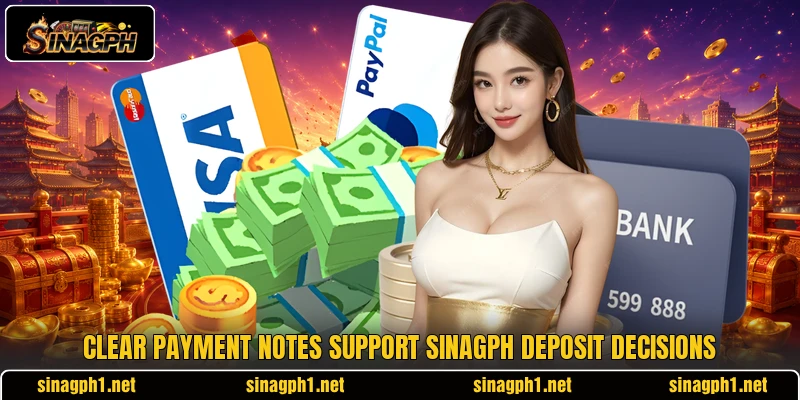 Clear payment notes support SINAGPH deposit decisions Clear payment notes support SINAGPH deposit decisions