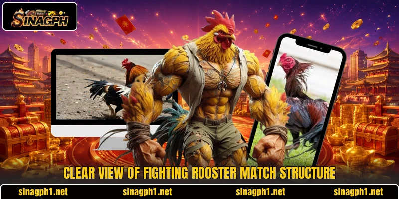 Clear view of Fighting Rooster match structure Clear view of Fighting Rooster match structure