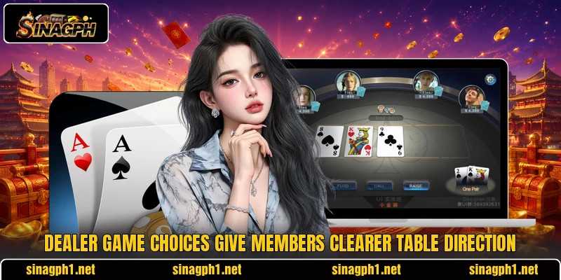 Dealer game choices give members clearer table direction
