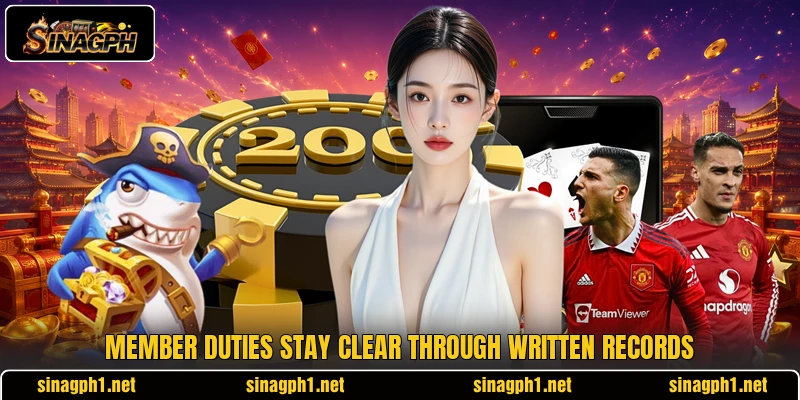 Member duties stay clear through written records Member duties stay clear through written records
