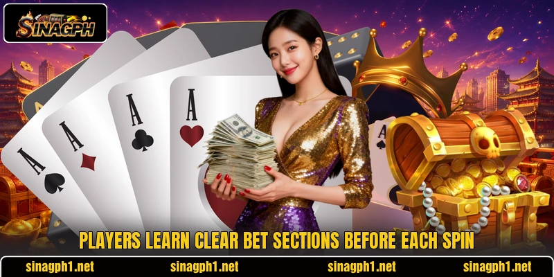Players learn clear bet sections before each spin Players learn clear bet sections before each spin