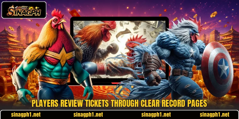 Players review tickets through clear record pages