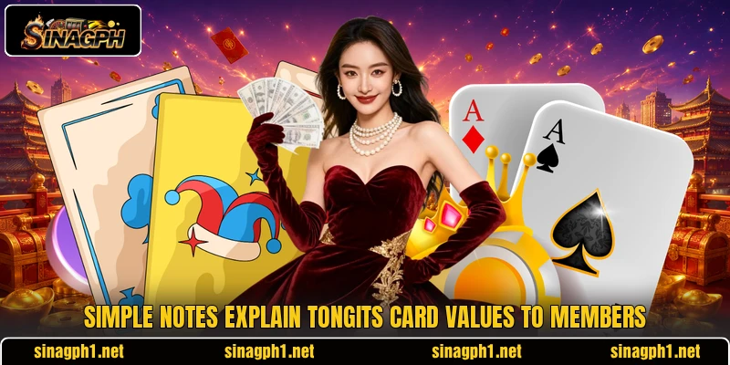 Simple notes explain tongits card values to members